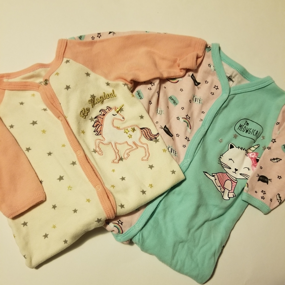 Baby Girl's Sleepers (2) Size 3-6 Months